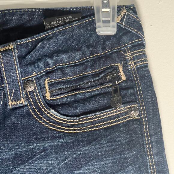 Y2K ReRock Express Barely Boot Jeans 4R Dark Wash 30 x 32 Dark Wash Stretch - Picture 12 of 16